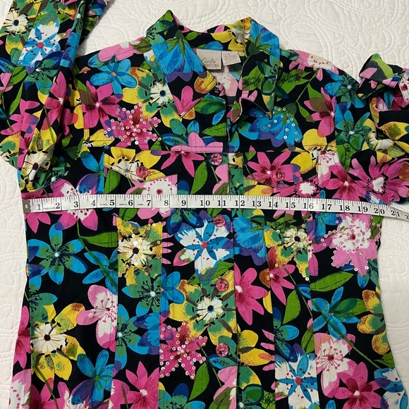 Jacket with Floral Print and Beading by Fiorlini International SZ L NWT - Picture 11 of 13